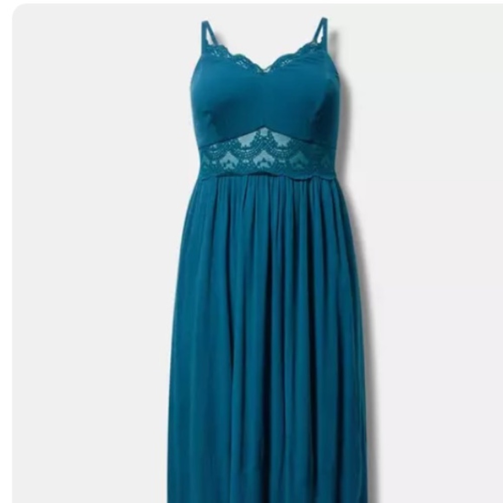 Torrid Lace Inset Maxi Dress - Legion Blue